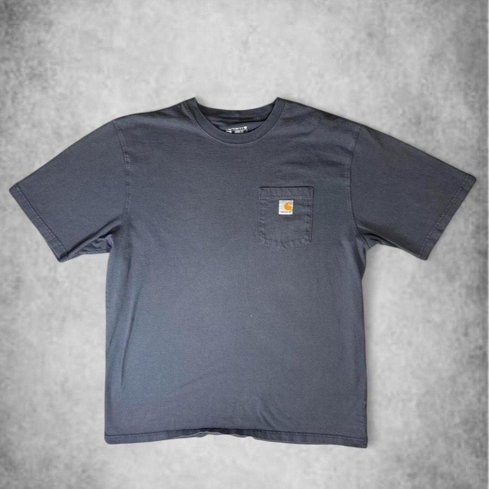 Carhartt Loose Fit Heavyweight Pocket T-Shirt XL Tall Washed Charcoal Grey Blue